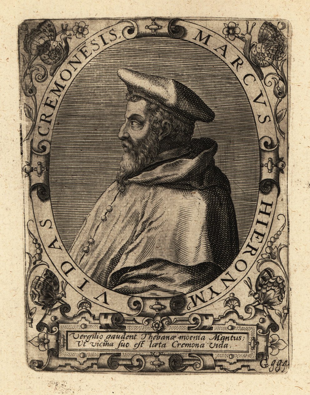 Marco Girolamo Vida, İtalyan hümanist. by Theodore de Bry