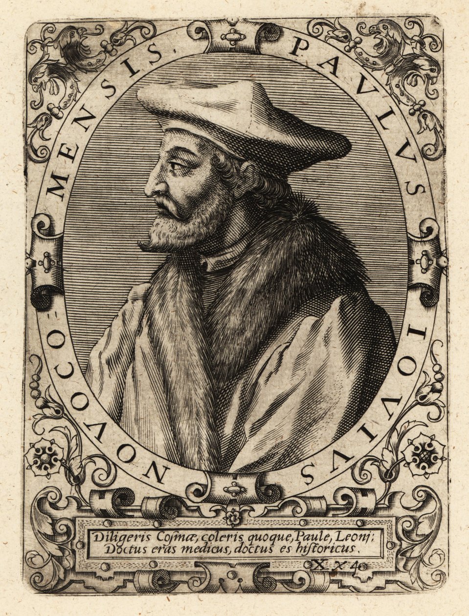 Paolo Giovio, İtalyan doktor. by Theodore de Bry