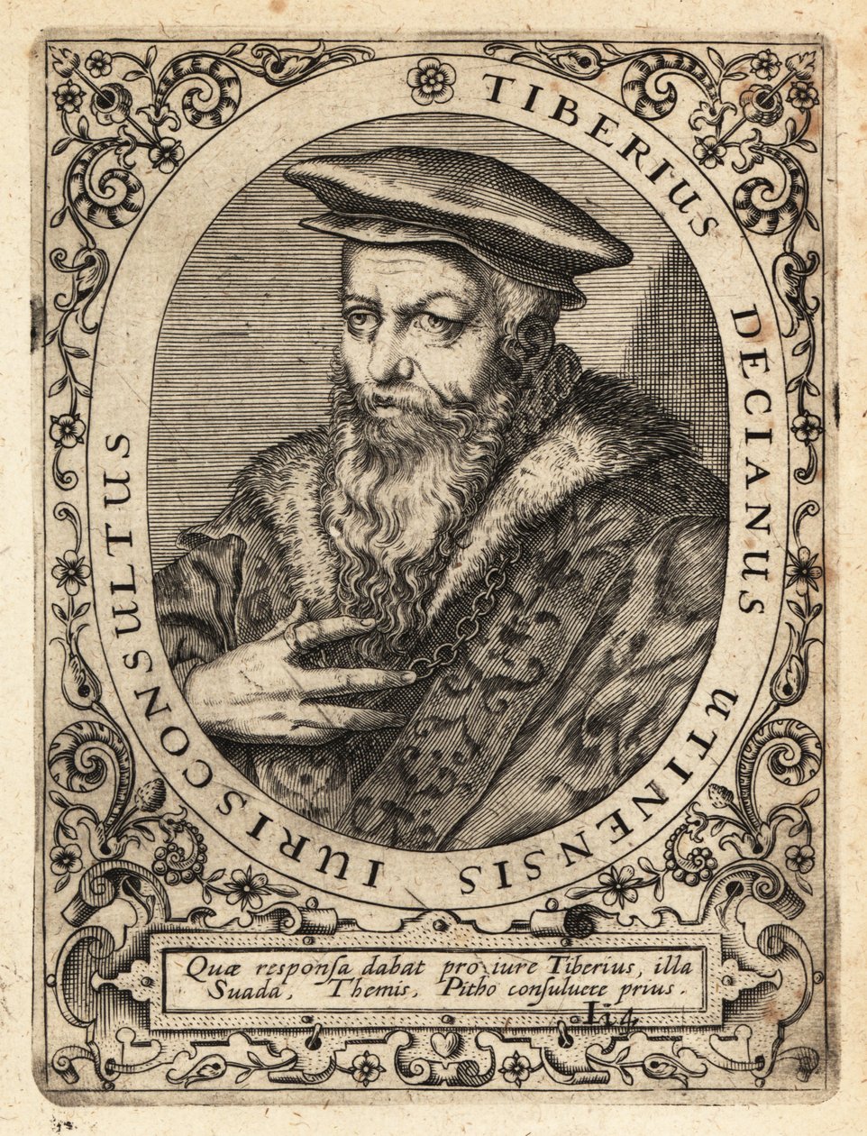 Tiberio Deciani, İtalyan hukukçu. by Theodore de Bry