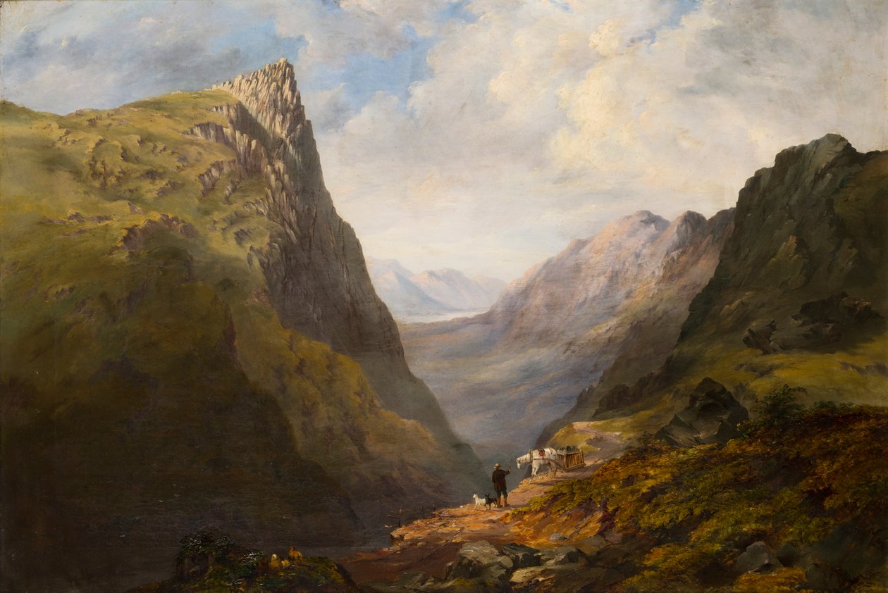 Honister Crag, c.1827-90 (tuval üzerine yağlı boya) by Theophil Lindsey Aspland