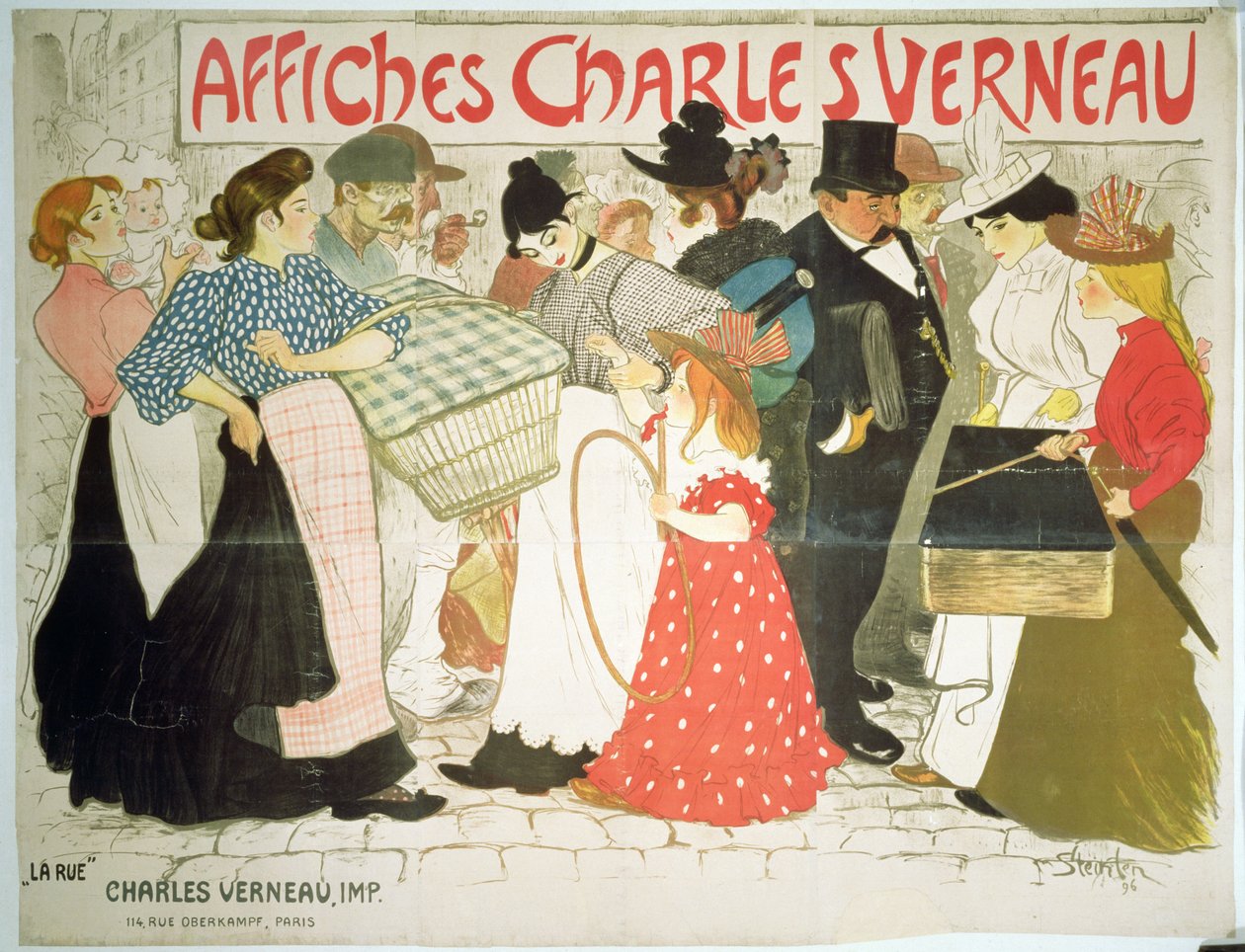 'Sokak', yazıcı Charles Verneau için poster, 1896 by Théophile Alexandre Steinlen