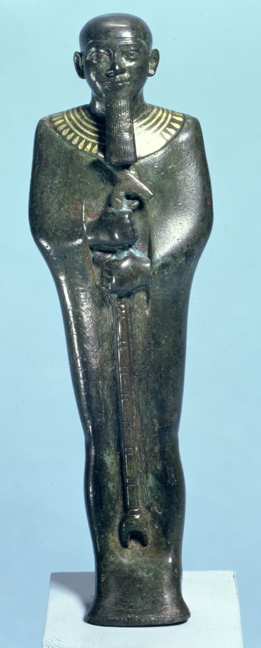 Tanrı Ptah heykelciği (altınla işlenmiş bakır alaşımı) by Third Intermediate Period Egyptian