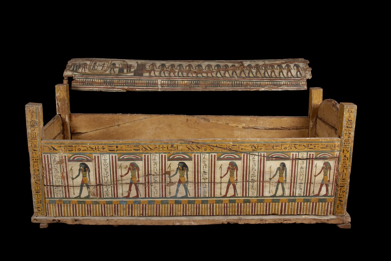 Djeddjehutefankh tabutu (ahşap ve kemik) by Third Intermediate Period Egyptian