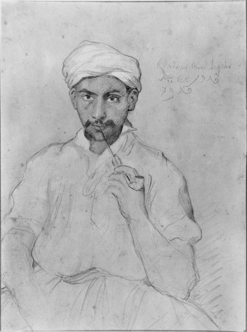 Abarabu banywa itabi (ikaramu und gouache ku mpapuro) by Théodore Chassériau