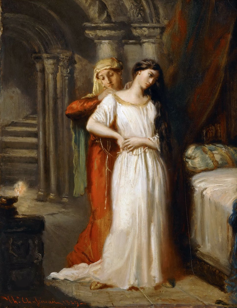 Desdemona Yatağına Çekiliyor, 1849. by Théodore Chassériau