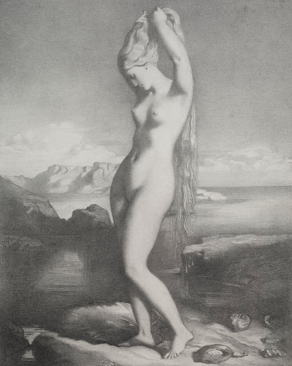 Venüs Anadyomene, 1839. by Théodore Chassériau