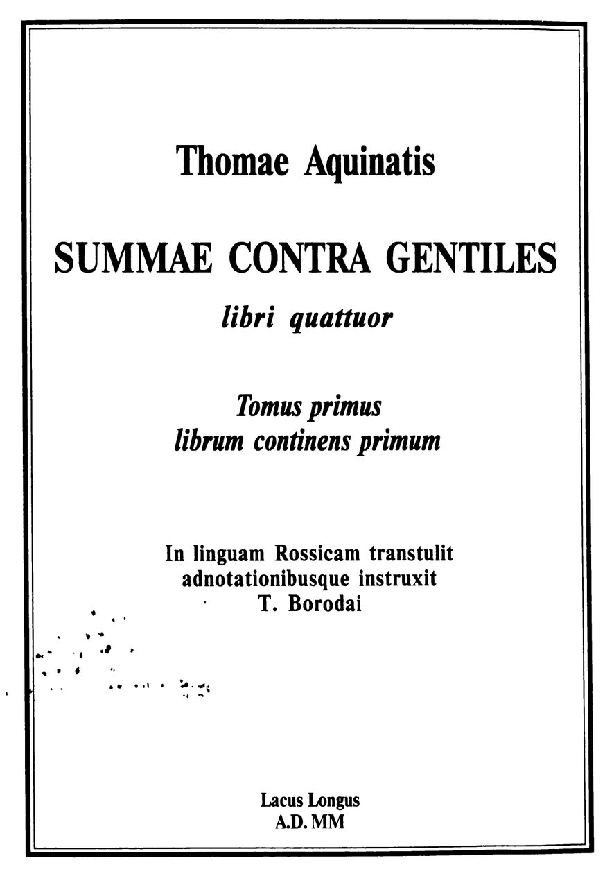 Başlık baskısı by Thomas Aquinas