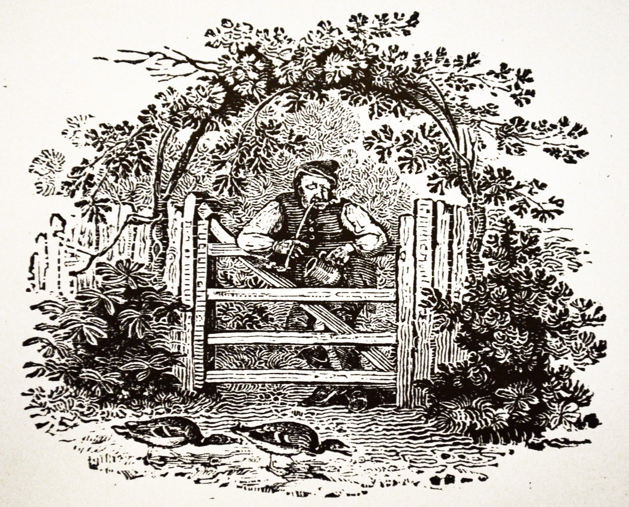 Bir Kilise Sorumlusu Sigara İçen Taşralı, 1804 by Thomas Bewick