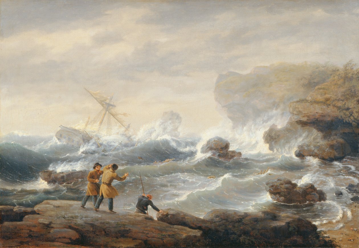 gemi enkazı, 1829 by Thomas Birch