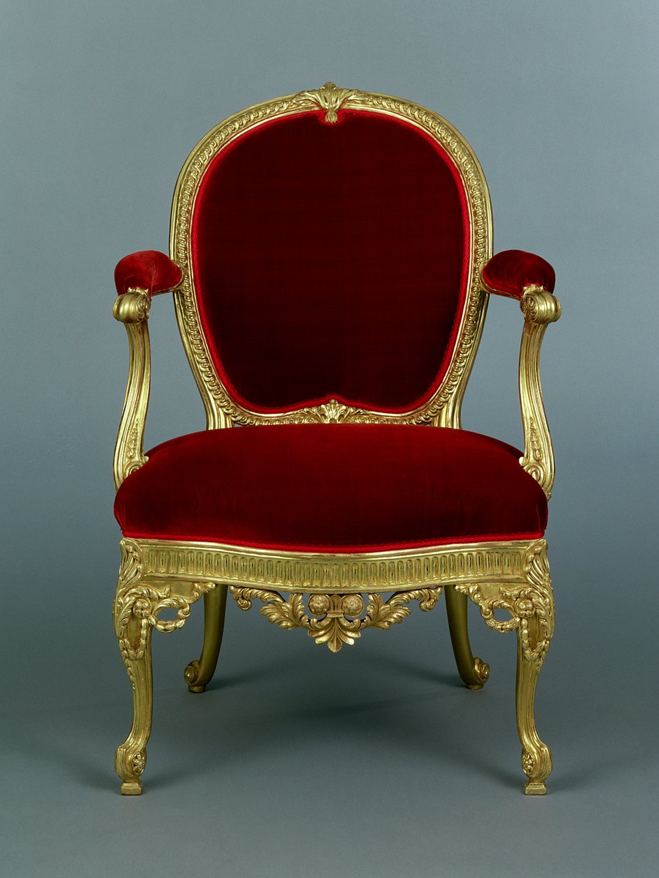 George III Koltuk, c.1770 (döşemeli yaldızlı ahşap) by Thomas Chippendale