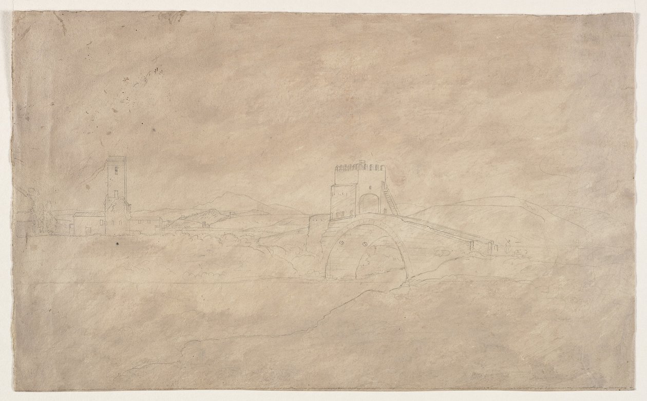 Nehir Üzerinde Müstahkem Köprü by Thomas Cole