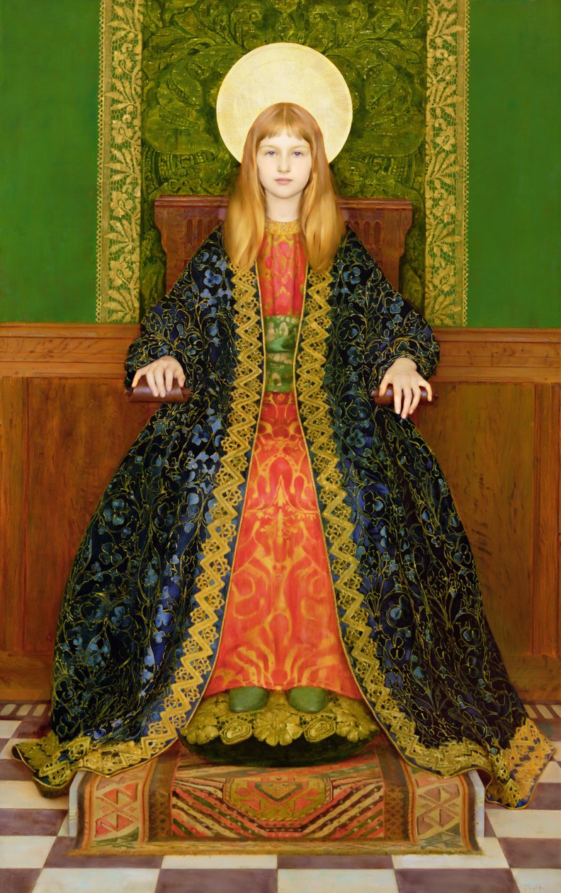 Enthroned Çocuk, c.1894 by Thomas Cooper Gotch