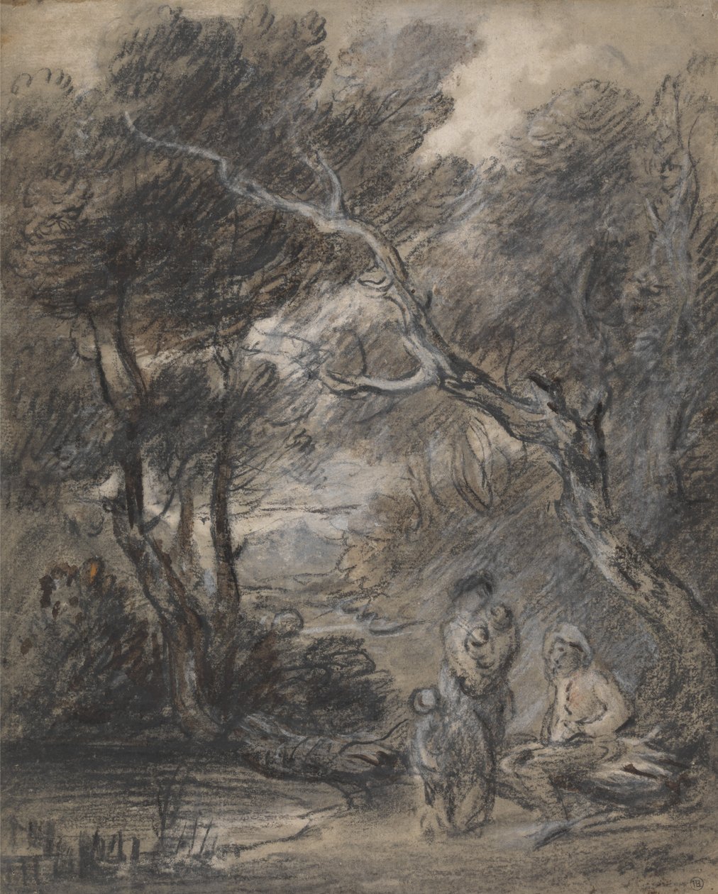 Figürlerle Ormanlık Peyzaj by Thomas Gainsborough