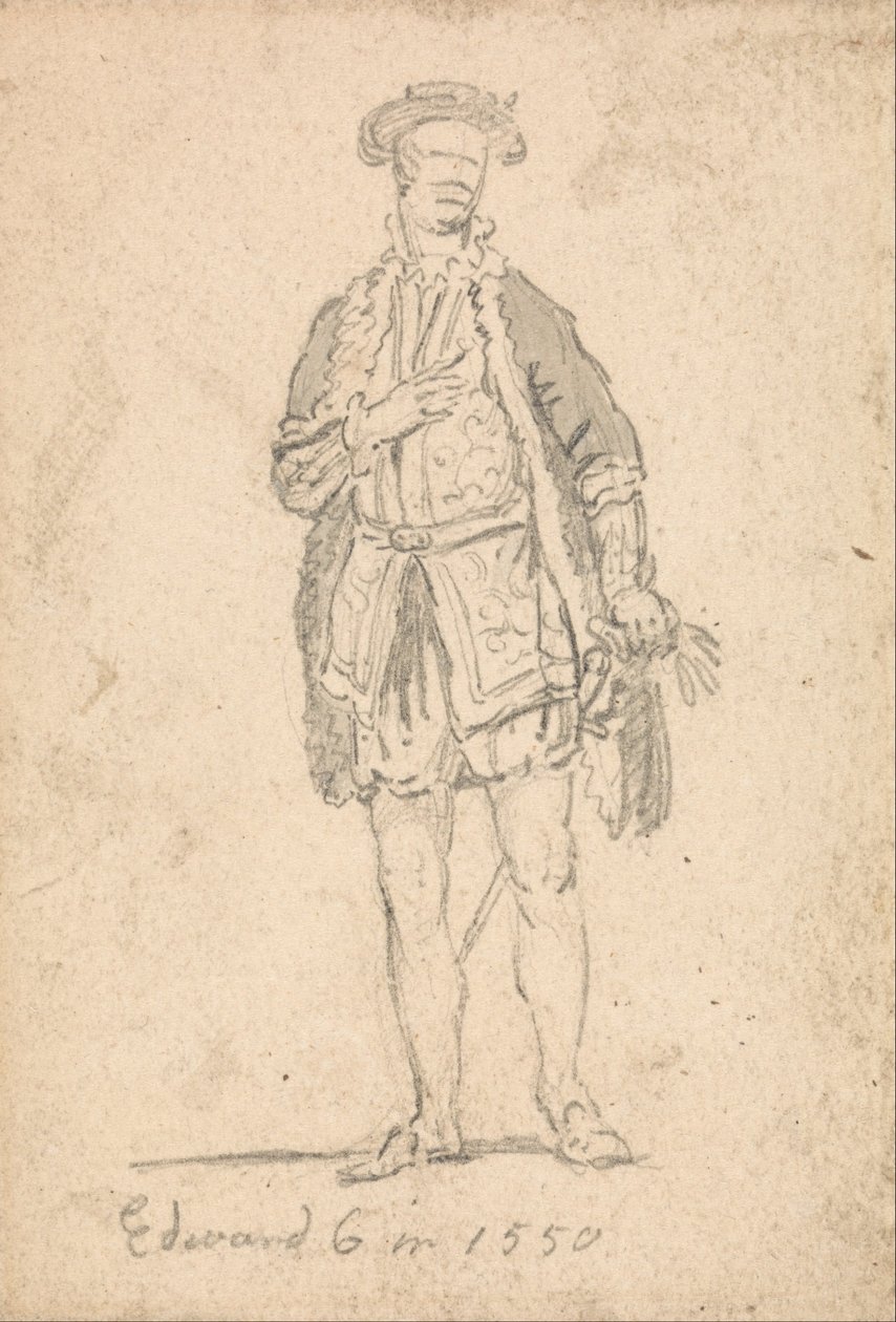 1550 yılında Edward VI Figür Kostüm Çalışması by Thomas Girtin