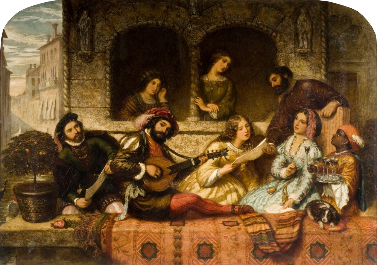 ವೆನೆಷಿಯನ್ ಬಾಲ್ಕನಿ ದೃಶ್ಯ, 1859 ಟರ್ಕ್ by Thomas Kent Pelham