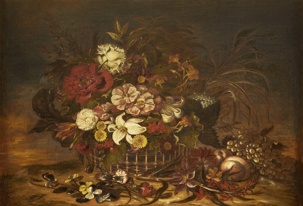 Meyveli Sepette Çiçekler by Thomas Lister