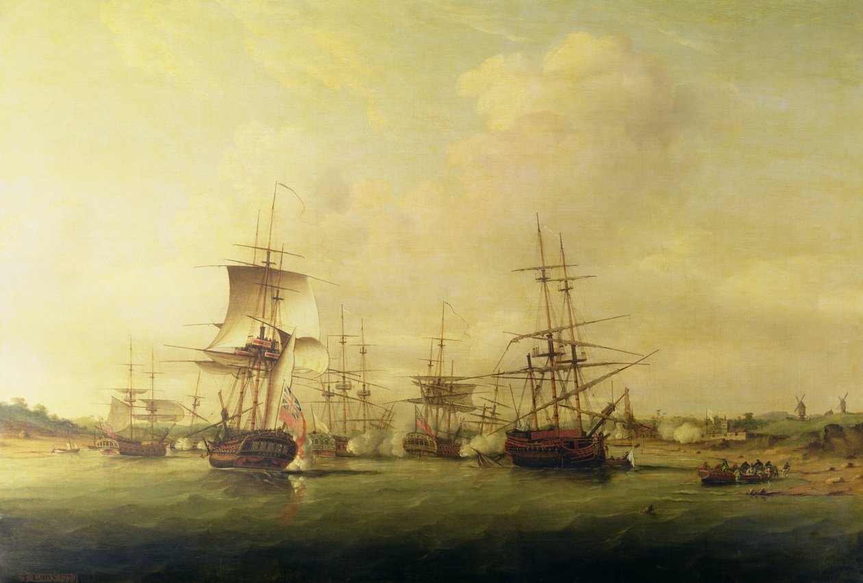 1779ರ ಮೇ 13ರಂದು ಫ್ರಾನ್ಸ್‌ನ ಕರಾವಳಿಯಲ್ಲಿ ಆಕ್ಷನ್ by Thomas Luny