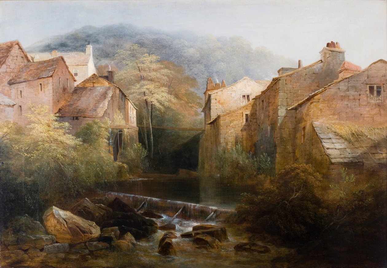 ದಿ ಓಲ್ಡ್ ಮಿಲ್, ಅಂಬಲ್ಸೈಡ್, ಕುಂಬ್ರಿಯಾ, ಸಿ.1822 ಟರ್ಕ್ by Thomas Miles Richardson
