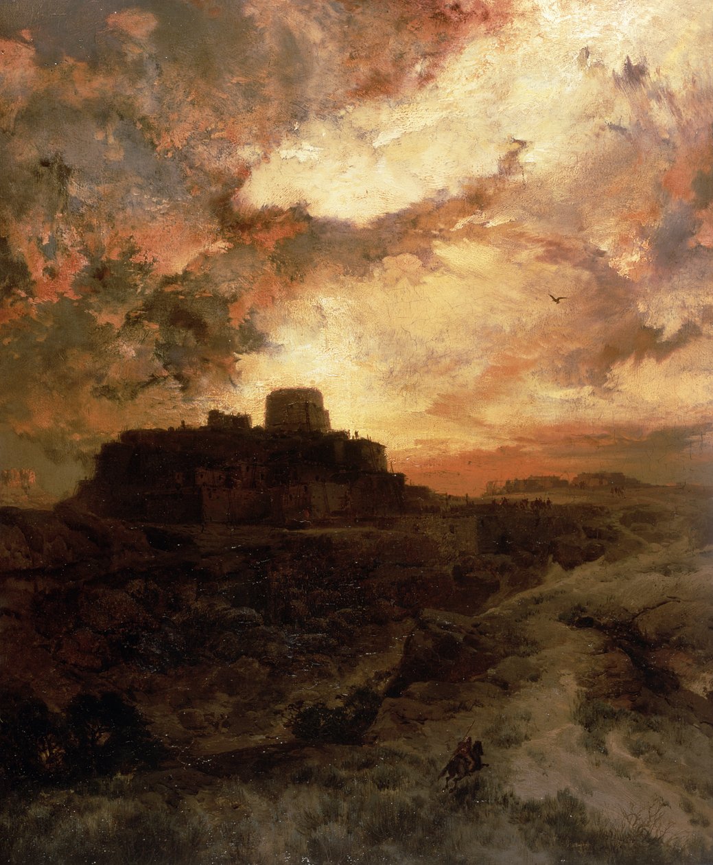 Gün Batımı, Pueblo del Walpe, Arizona, 1880 by Thomas Moran