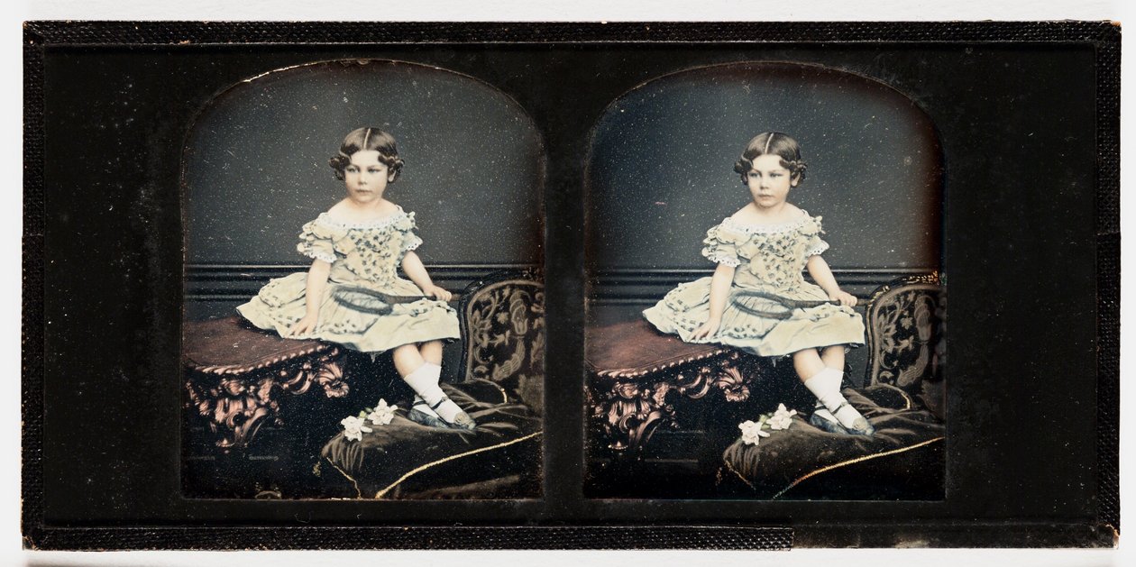 Genç Bir Kız, c.1855 (stereo-dagerreyotip) by Thomas Richard Williams