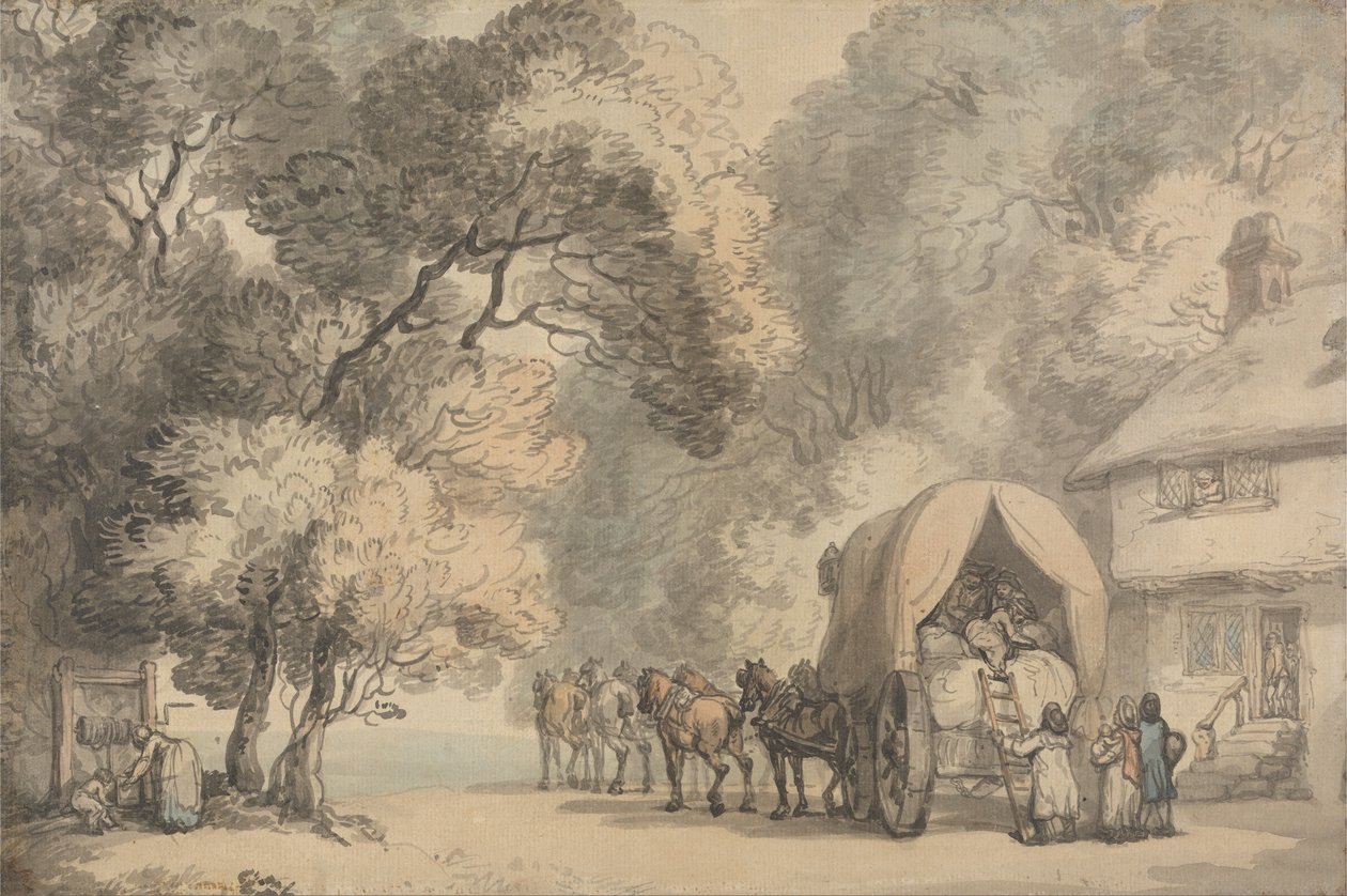 Bir Taşıyıcı Vagonu by Thomas Rowlandson