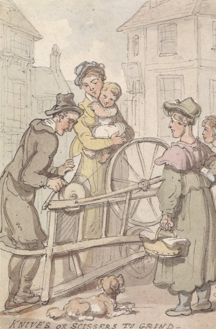 Öğütmek için Bıçak veya Makas by Thomas Rowlandson