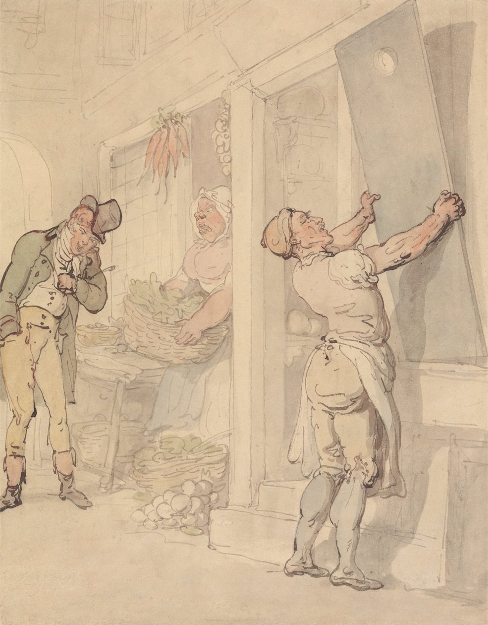 Manavlar Dükkanı Dışında by Thomas Rowlandson