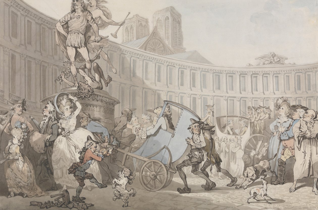 Place des Victoires, Paris by Thomas Rowlandson