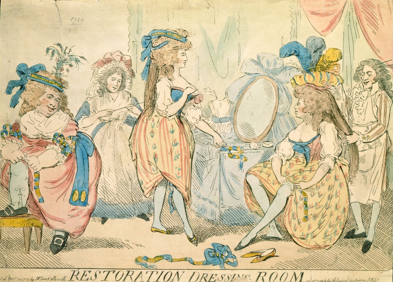 Restorasyon Giyinme Odası c.1789 by Thomas Rowlandson