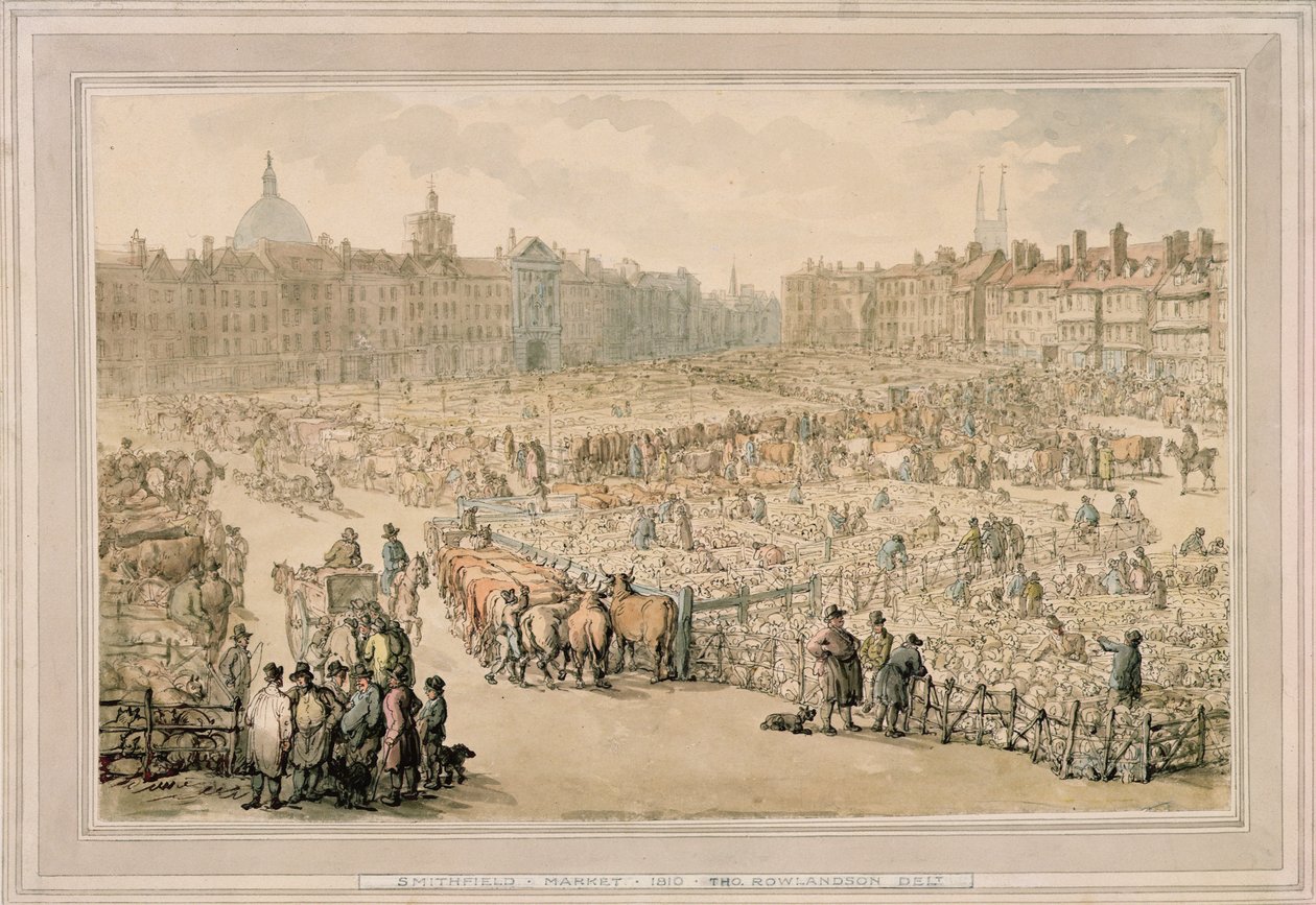 Smithfield Pazarı, 1810 by Thomas Rowlandson