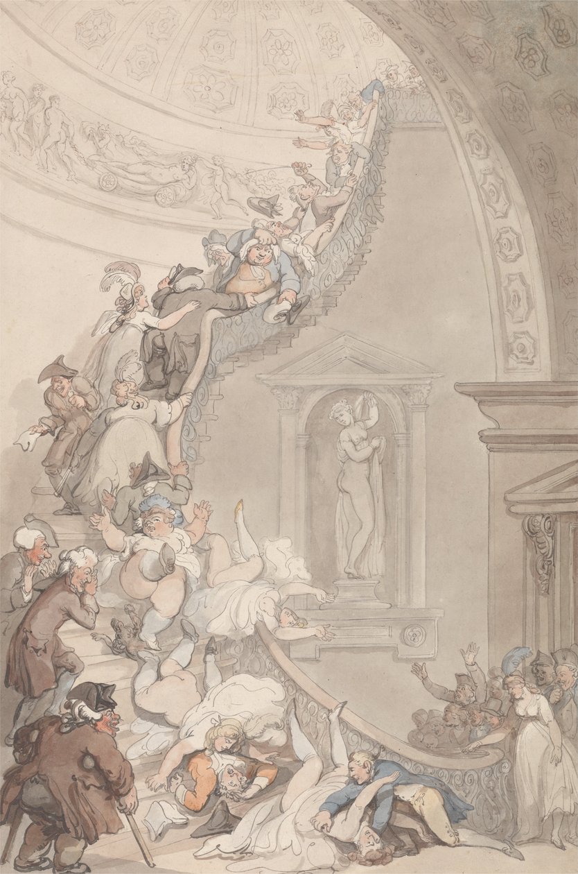 Sergi Stare-Case, Somerset House by Thomas Rowlandson