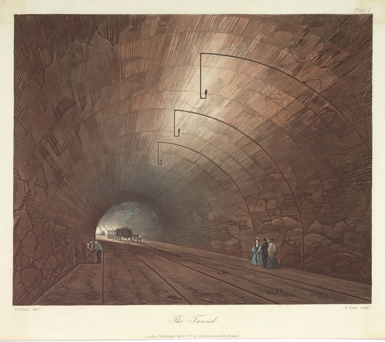 Henry Pyall (1795-1833) 1831 (renkli aquatint) tarafından oyulmuş Tünel, by Thomas Talbot after Bury