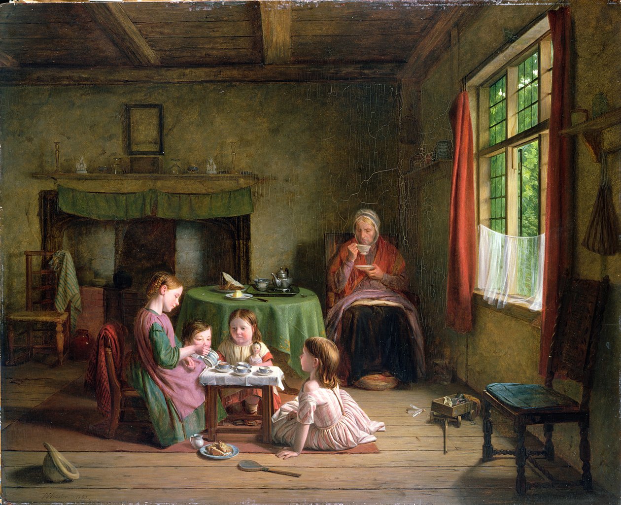 Bir Çay Partisi, 1862 (panel) by Thomas Webster