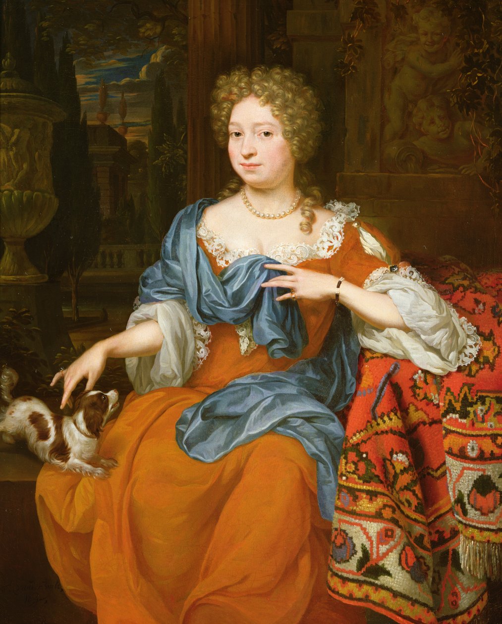 Kırmızı elbiseli bir bayanın portresi, 1691 by Thomas van der Wilt