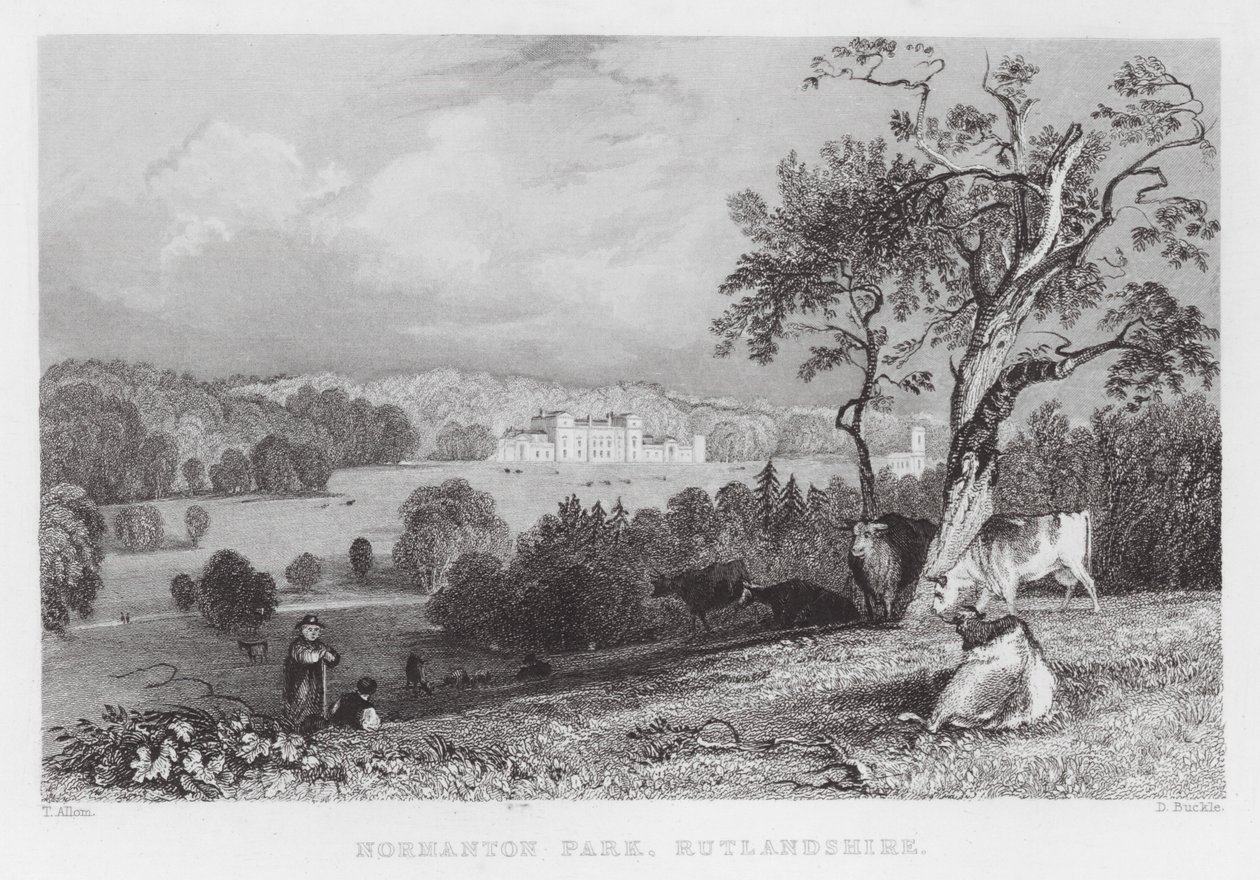 Normanton Park, Rutlandshire (gravür) by Thomas (after) Allom