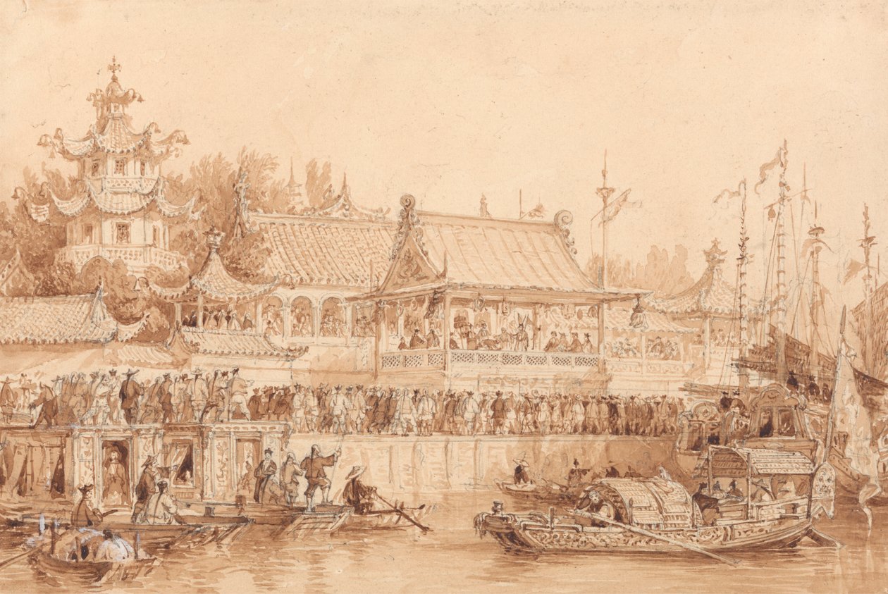 Tien-Sin'deki Tiyatro by Thomas Allom