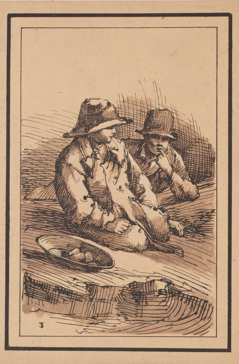 Rustik Figürler: İki Erkek, 1801. by Thomas Barker
