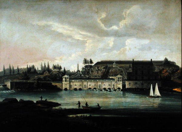 Fairmount Waterworks, c.1830 (tuval üzerine yağlı boya) by Thomas Birch