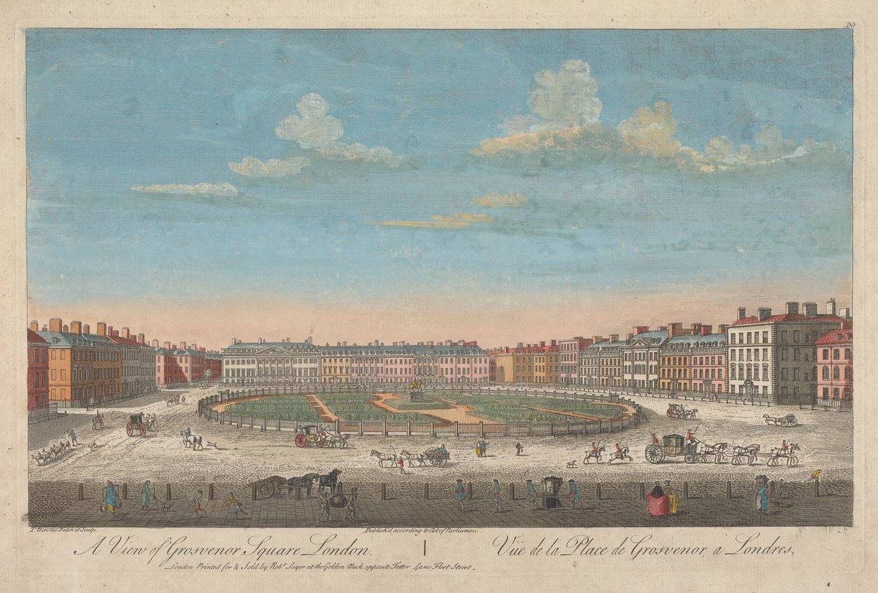 Grosvenor Meydanı'ndan Bir Görünüm, Londra by Thomas Bowles