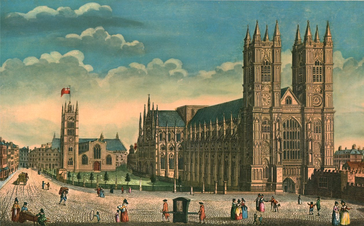 Westminster Abbey ve St Margarets Kilisesi, c1793. by Thomas Bowles