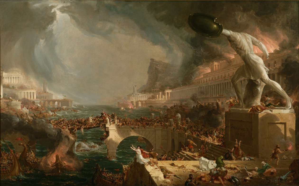 Bir imparatorluğun yıkılması by Thomas Cole