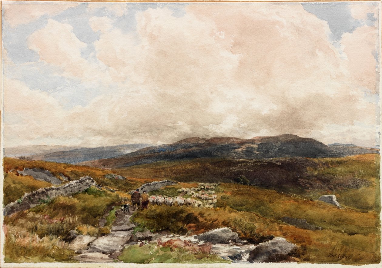 Moorland Sahnesi (kalem) by Thomas Collier