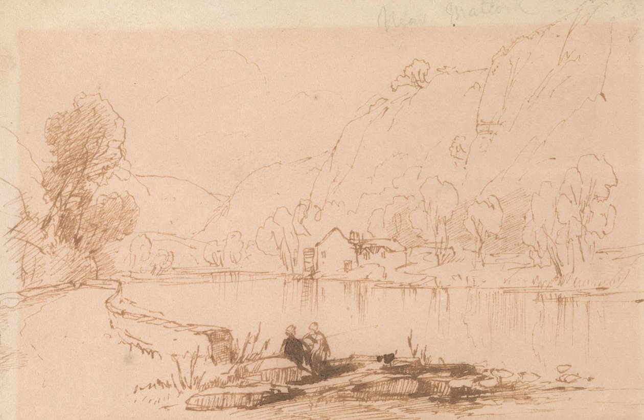 Nehir kenarında balıkçı by Thomas Creswick
