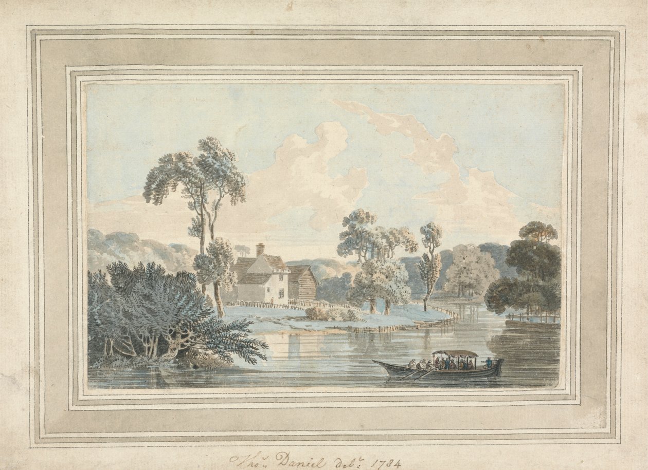 Çiftlik Evi, Nehir ve Mavna by Thomas Daniell