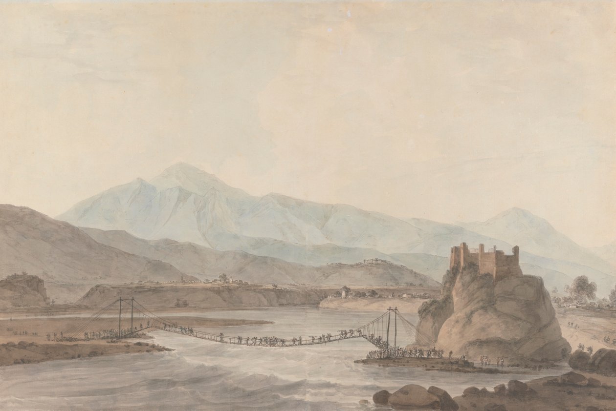 Srinaga'daki Halat Köprü by Thomas Daniell