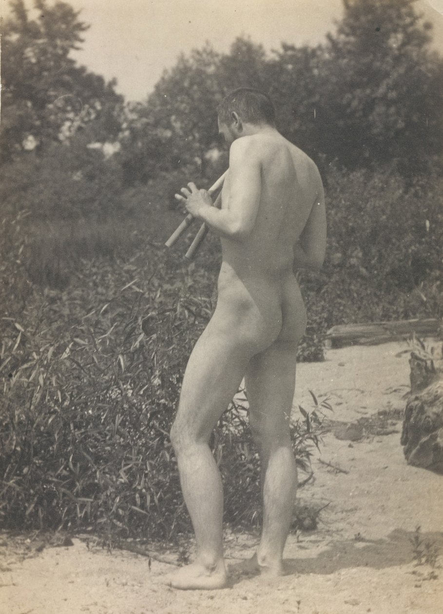 Thomas Eakins, Çıplak, Pipo Oynamak, yak. 1883. by Thomas Eakins