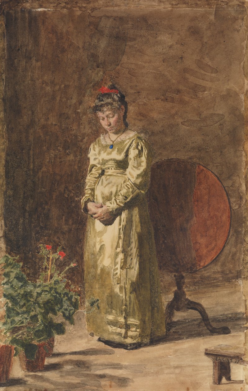 Meditasyon Yapan Genç Kız, 1877. by Thomas Eakins