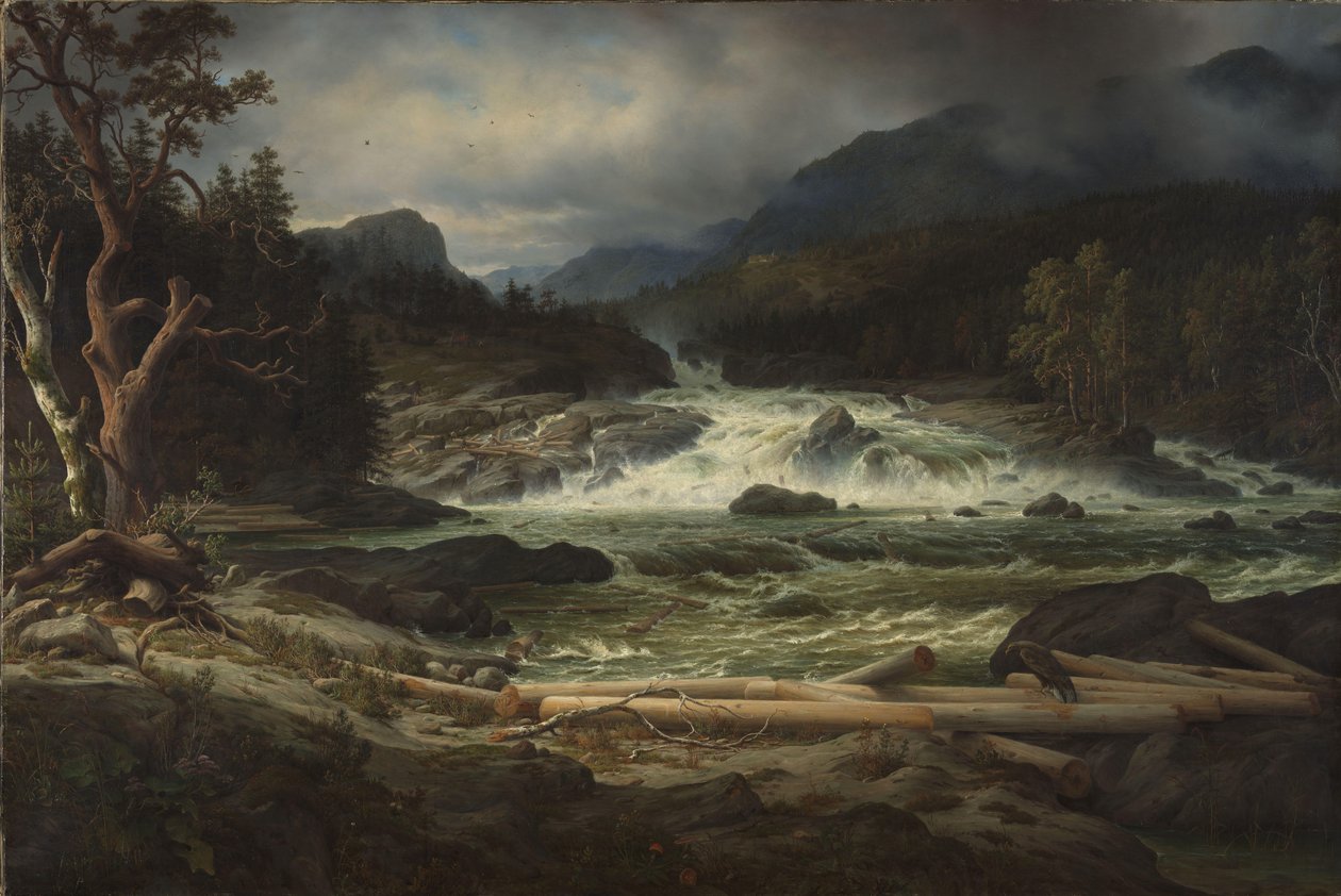 Kongsberg'deki Labro Şelaleleri by Thomas Fearnley
