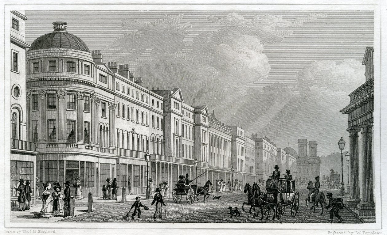 Çeyreğinden Regent Street, Londra, by Thomas Hosmer Shepherd