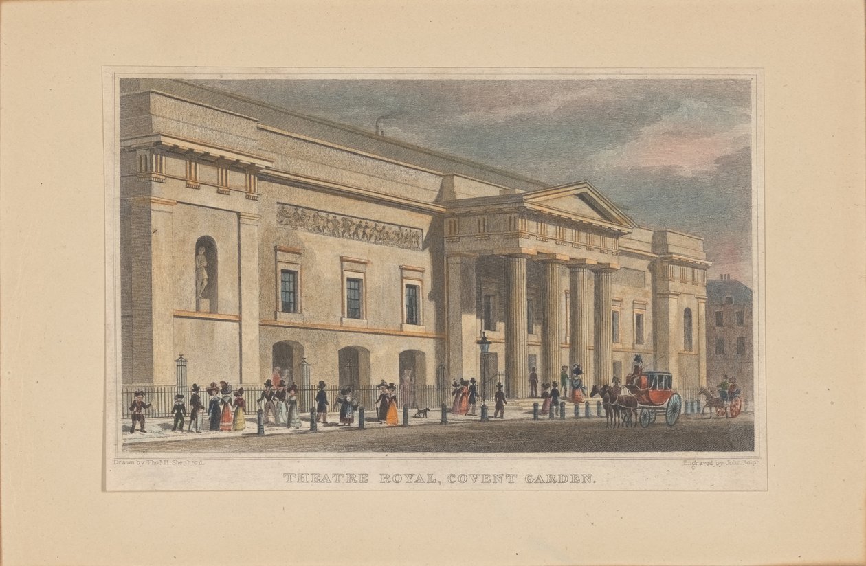 Kraliyet Covent Garden Tiyatrosu, c. 1830. by Thomas Hosmer Shepherd